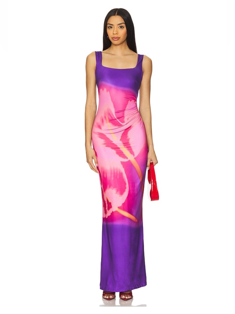 Runaway The Label Makiko Maxi Dress Casanova Purple Pink Floral print Revolve XS